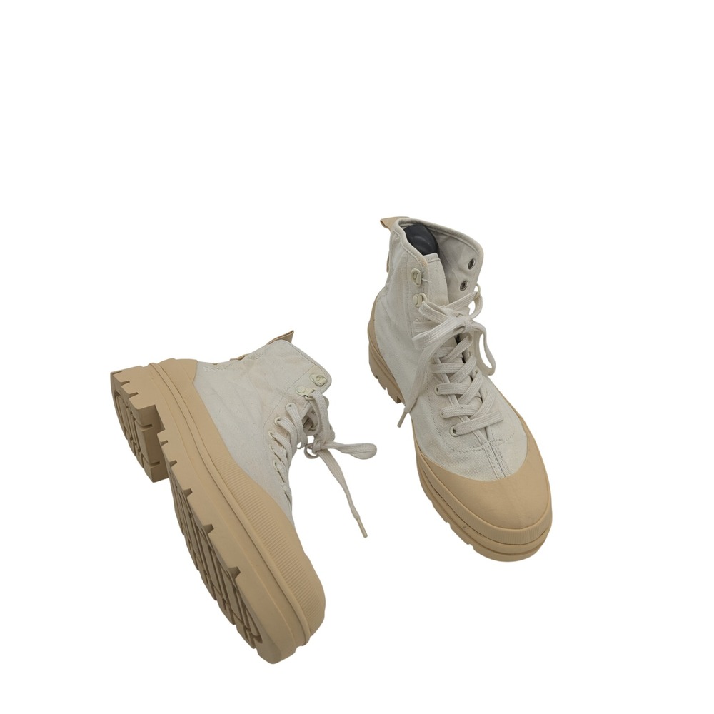 Everlane Womens Gorpcore Organic Cotton Canvas Lug Boot 8 Bone Platform Utility
